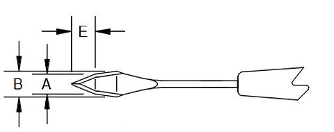 Trapezoidal knife 2.0 - 2.2 mm angled