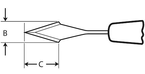 Slit knife 2.85 mm angled bevel up