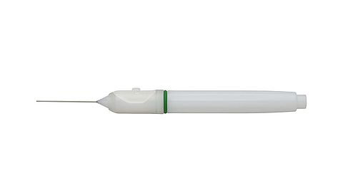 23GA Backflush/Extrusion Handpiece for active &amp; passive aspiration with blunt tip