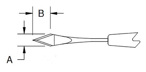 Slit knife 2.8 mm angled double bevel