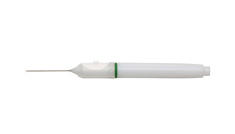 23GA Backflush/Extrusion Handpiece for active &amp; passive aspiration with soft tip brush